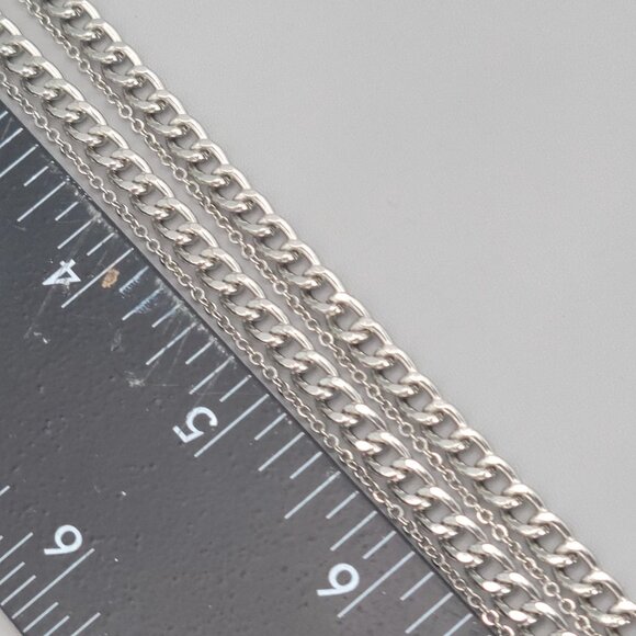 Charming charlie necklace long Multi strand green silver tone 32" - Picture 15 of 16